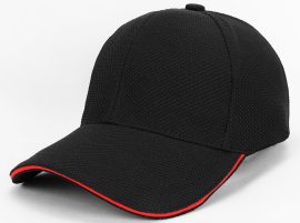 KODY Sports Premium Plain and Sandwich Mesh Cap Designs - Black Red