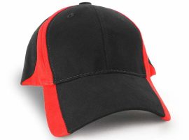 KODY Sports Premium Structured Cap with Pre-Curved Peak and Trim Design - Black Red