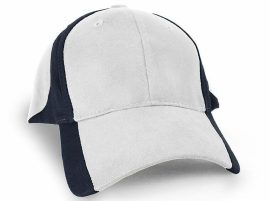 KODY Sports Premium Structured Cap with Pre-Curved Peak and Trim Design - White Navy