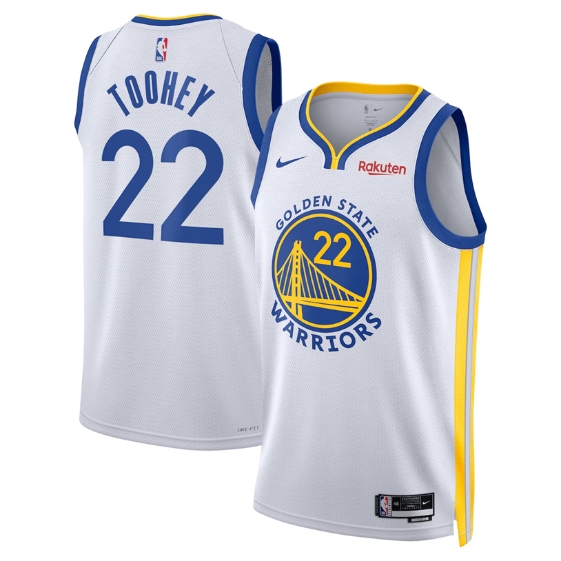 KODYSPORTS Premium Basketball Alex Toohey #22 Golden State Warriors Association Edition Fan Support Team Jersey - White