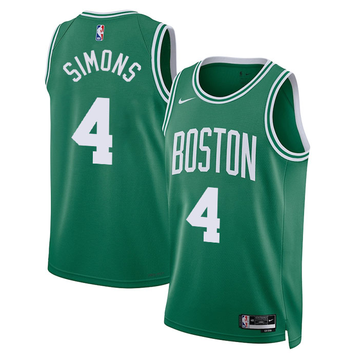 KODYSPORTS Premium Basketball Anfernee Simons #4 Boston Celtics Icon Edition Fan Support Team Jersey - Green