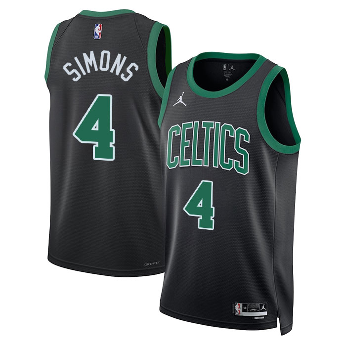 KODYSPORTS Premium Basketball Anfernee Simons #4 Boston Celtics Statement Edition Fan Support Team Jersey - Black