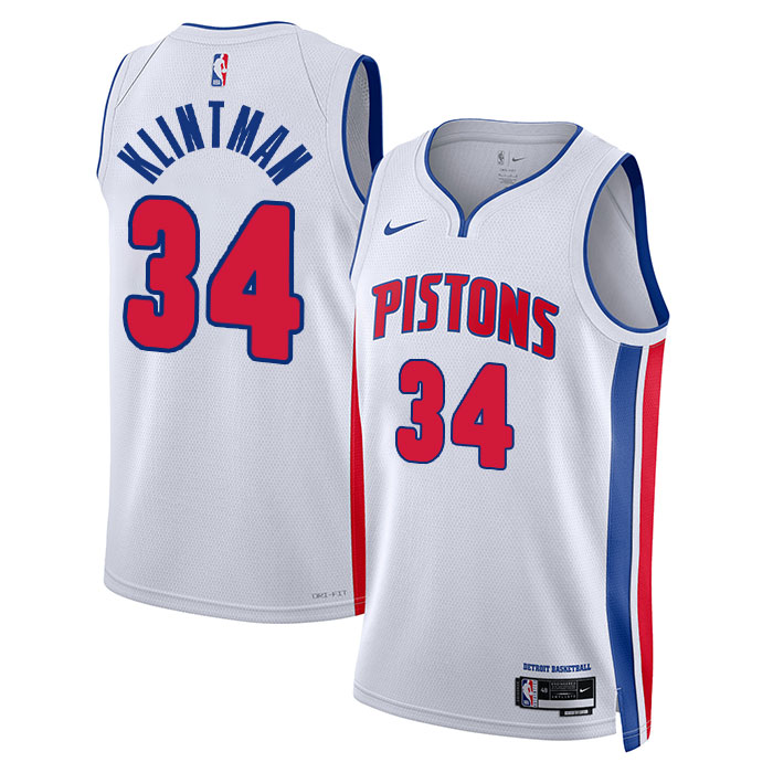 KODYSPORTS Premium Basketball Bobi Klintman #34 Detroit Pistons Association Edition Fan Support Team Jersey - White