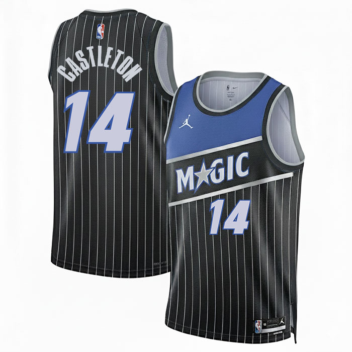 KODYSPORTS Premium Basketball Colin Castleton #14 Orlando Magic Statement Edition Fan Support Team Jersey - Black