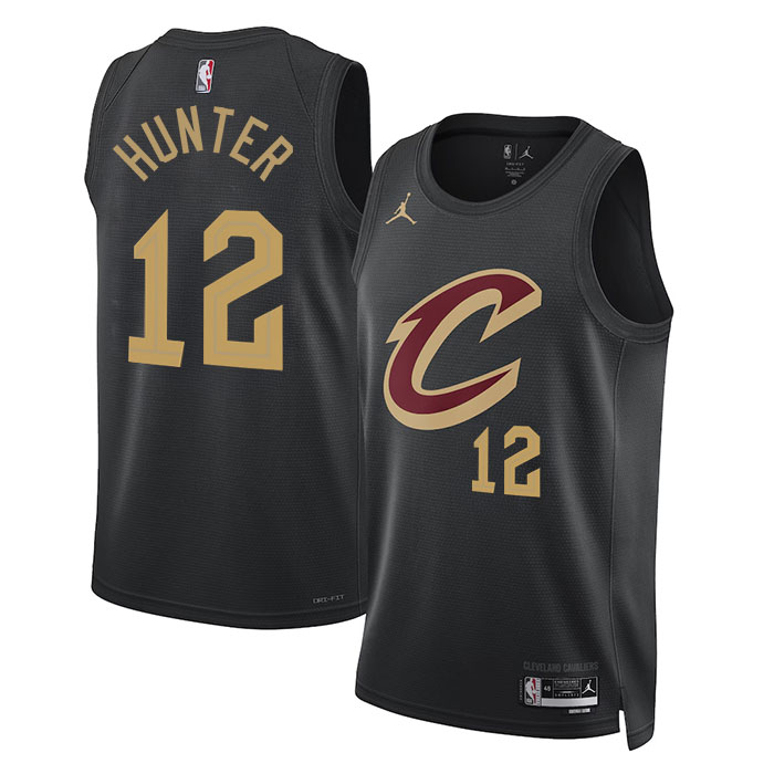 KODYSPORTS Premium Basketball De'Andre Hunter #12 Cleveland Cavaliers Statement Edition Fan Support Team Jersey - Black