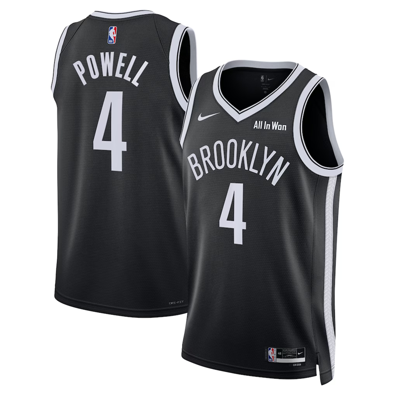 KODYSPORTS Premium Basketball Drake Powell #4 Brooklyn Nets Icon Edition Fan Support Team Jersey - Black