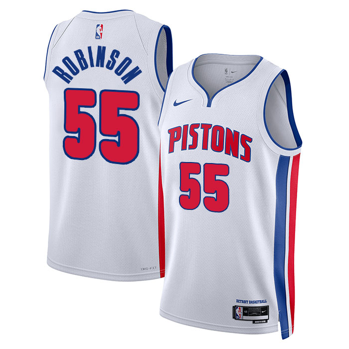 KODYSPORTS Premium Basketball Duncan Robinson #55 Detroit Pistons Association Edition Fan Support Team Jersey - White