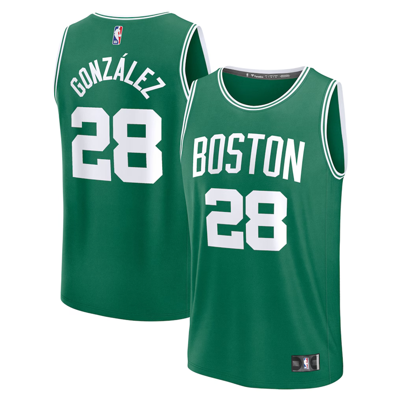 KODYSPORTS Premium Basketball Hugo Gonzalez #28 Boston Celtics Icon Edition Fan Support Team Jersey - Green