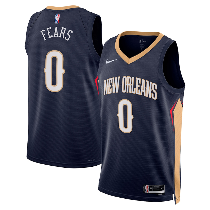 KODYSPORTS Premium Basketball Jeremiah Fears #0 New Orleans Pelicans Icon Edition Fan Support Team Jersey - Navy