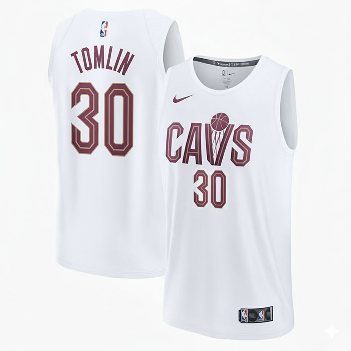 KODYSPORTS Premium Basketball Nae'Qwan Tomlin #30 Cleveland Cavaliers Association Edition Fan Support Team Jersey - White