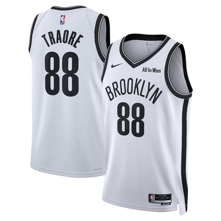 KODYSPORTS Premium Basketball Nolan Traoré #88 Brooklyn Nets Association Edition Fan Support Team Jersey - White