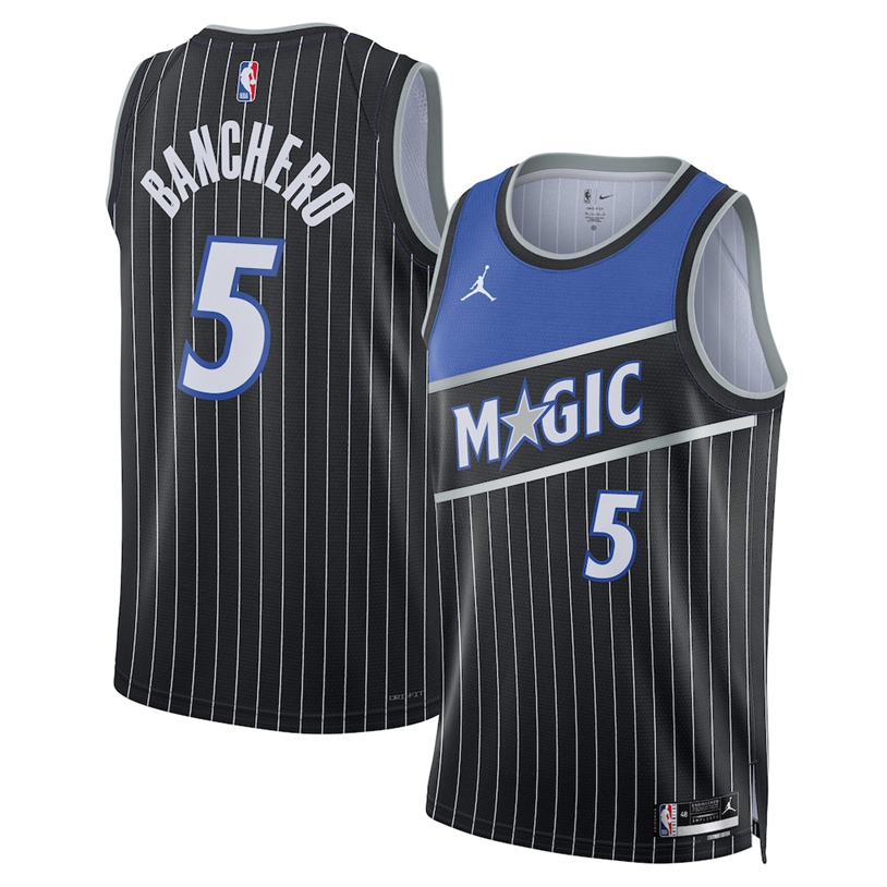 KODYSPORTS Premium Basketball Paolo Banchero #5 Orlando Magic Statement Edition Fan Support Team Jersey - Black