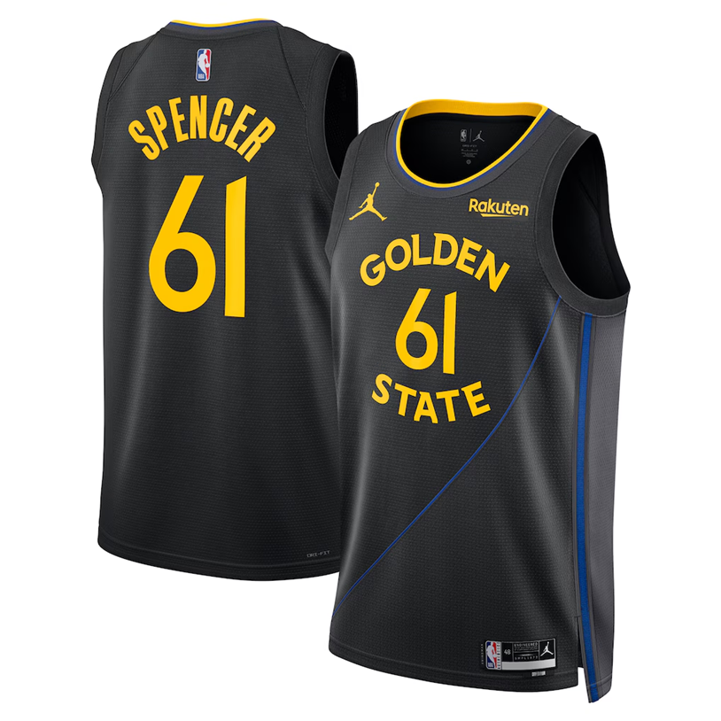 KODYSPORTS Premium Basketball Pat Spencer #61 Golden State Warriors Statement Edition Fan Support Team Jersey - Black