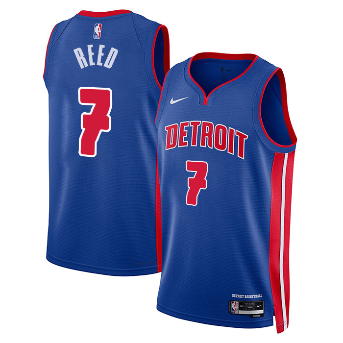 KODYSPORTS Premium Basketball Paul Reed #7 Detroit Pistons Icon Edition Fan Support Team Jersey - Blue