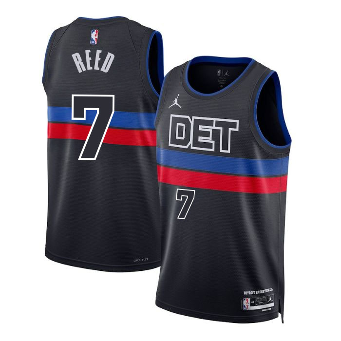 KODYSPORTS Premium Basketball Paul Reed #7 Detroit Pistons Statement Edition Fan Support Team Jersey - Black
