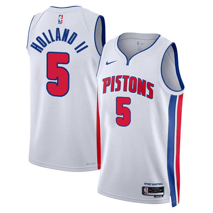 KODYSPORTS Premium Basketball Ronald Holland II #5 Detroit Pistons Association Edition Fan Support Team Jersey - White