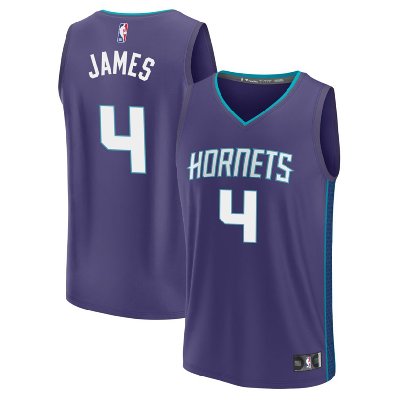 KODYSPORTS Premium Basketball Sion James #4 Charlotte Hornets Statement Edition Fan Support Team Jersey - Purple