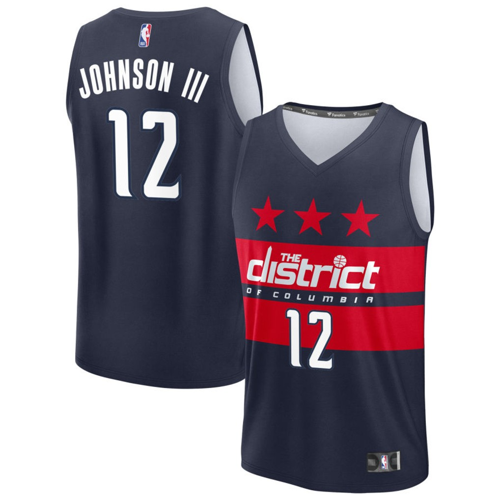 KODYSPORTS Premium Basketball Tre Johnson III #12 Washington Wizards Statement Edition Fan Support Team Jersey - Navy