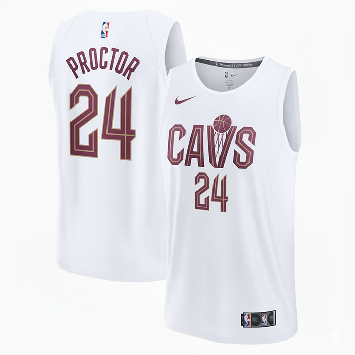 KODYSPORTS Premium Basketball Tyrese Proctor #24 Cleveland Cavaliers Association Edition Fan Support Team Jersey - White