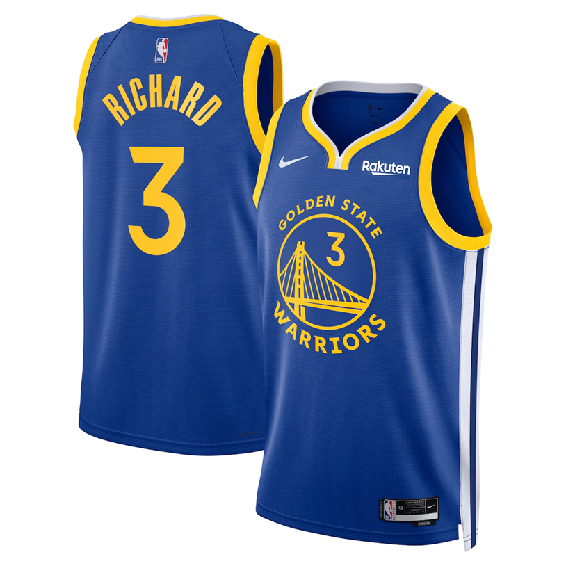 KODYSPORTS Premium Basketball Will Richard #3 Golden State Warriors Statement Edition Fan Support Team Jersey - Royal