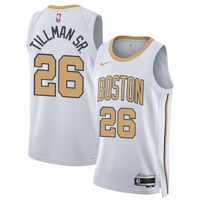 KODYSPORTS Premium Basketball Xavier Tillman SR. #26 Boston Celtics City Edition 2025-26 Fan Support Team Jersey - White