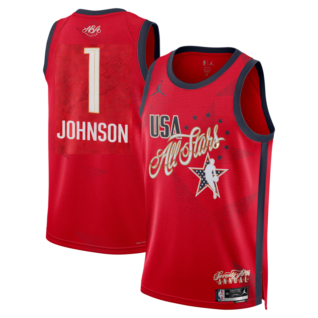 KODYSPORTS Premium Basketball Jalen Johnson #1 All-star 2026 Edition Fan Support Team Jersey - Red