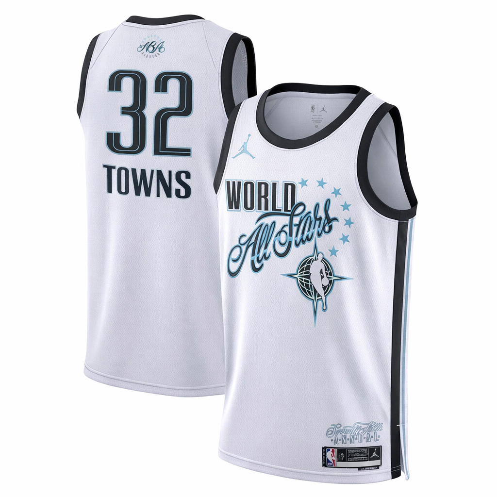 KODYSPORTS Premium Basketball Karl-Anthony Towns #32 All-star 2026 Edition Fan Support Team Jersey - White