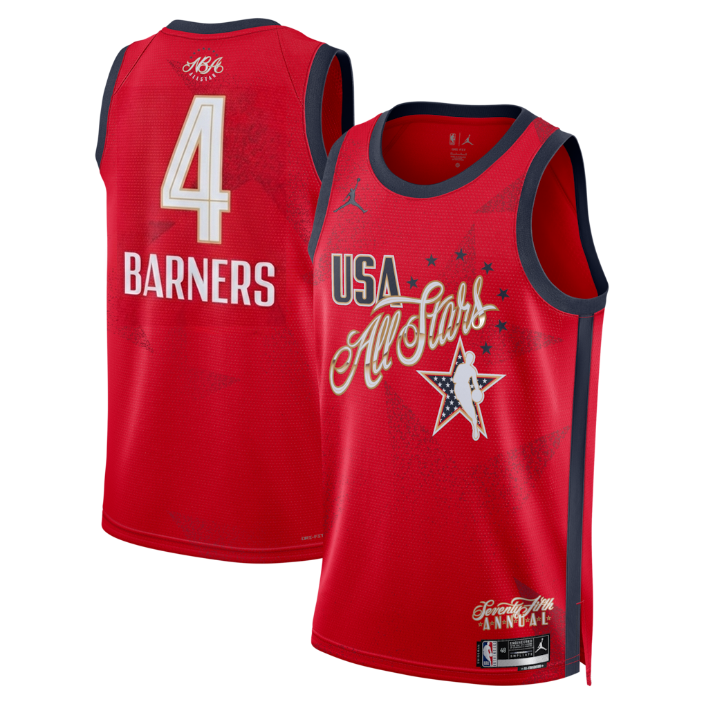 KODYSPORTS Premium Basketball Scottie Barnes #4 All-star 2026 Edition Fan Support Team Jersey - Red
