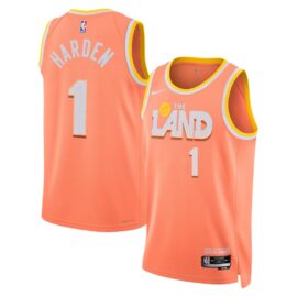 KODYSPORTS Premium Basketball James Harden #1 Cleveland Cavaliers City Edition 2025-26 Fan Support Team Jersey - Orange
