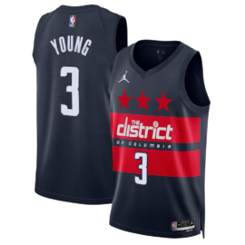 KODYSPORTS Premium Basketball Trae Young #3 Washington Wizards Statement Edition 2025-26 Fan Support Team Jersey - Black
