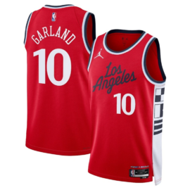 KODYSPORTS Premium Basketball Darius Garland  #10 LA Clippers Statement Edition 2025-26 Fan Support Team Jersey - Red