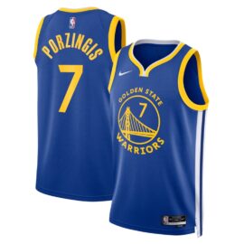 KODYSPORTS Premium Basketball Kristaps Porzingis #7 Golden State Warriors Icon Edition 2025-26 Fan Support Team Jersey - Royal