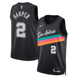 KODYSPORTS Premium Basketball Dylan Harper #2 San Antonio Spurs City Edition Fan Support Team Jersey - Black