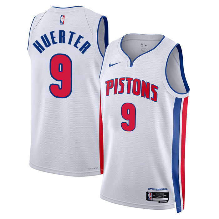KODYSPORTS Premium Basketball Kevin Huerter #9 Detroit Pistons Association Edition 2025-26 Fan Support Team Jersey - White