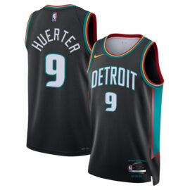 KODYSPORTS Premium Basketball Kevin Huerter #9 Detroit Pistons City Edition 2025-26 Fan Support Team Jersey - Charcoal