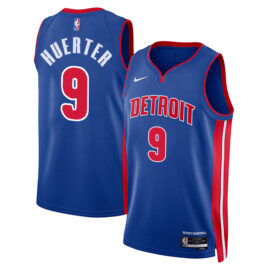 KODYSPORTS Premium Basketball Kevin Huerter #9 Detroit Pistons Icon Edition 2025-26 Fan Support Team Jersey - Blue