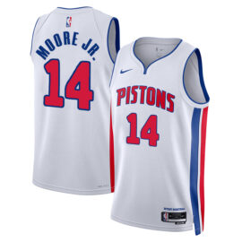 KODYSPORTS Premium Basketball Wendell Moore Jr. #14 Detroit Pistons Association Edition 2025-26 Fan Support Team Jersey - White