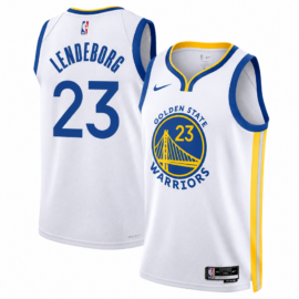 KODYSPORTS Premium Basketball Yaxel Lendeborg #23 Golden State Warriors Association Edition Fan Support Team Jersey - White
