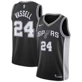 KODYSPORTS Premium Basketball Devin Vassell #24 San Antonio Spurs Icon Edition Fan Support Team Jersey - Black