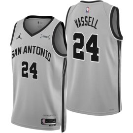 KODYSPORTS Premium Basketball Devin Vassell #24 San Antonio Spurs Statement Edition Fan Support Team Jersey - Grey