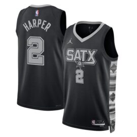 KODYSPORTS Premium Basketball Dylan Harper #2 San Antonio Spurs Statement Edition Fan Support Team Jersey - Black