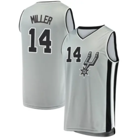 KODYSPORTS Premium Basketball Emanuel Miller #14 San Antonio Spurs Statement Edition Fan Support Team Jersey - Grey
