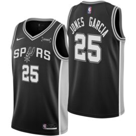 KODYSPORTS Premium Basketball Jones Garcia #25 San Antonio Spurs Icon Edition Fan Support Team Jersey - Black