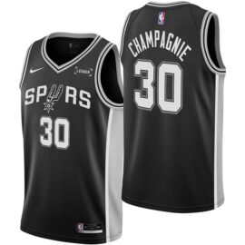 KODYSPORTS Premium Basketball Julian Champagnie #30 San Antonio Spurs Icon Edition Fan Support Team Jersey - Black