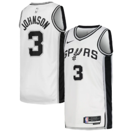 KODYSPORTS Premium Basketball Keldon Johnson #3 San Antonio Spurs Association Edition Fan Support Team Jersey - White