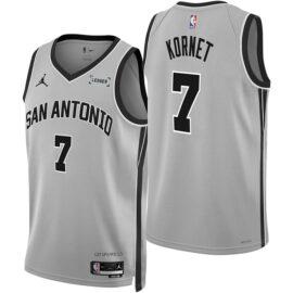 KODYSPORTS Premium Basketball Luke Kornet #7 San Antonio Spurs Statement Edition Fan Support Team Jersey - Grey