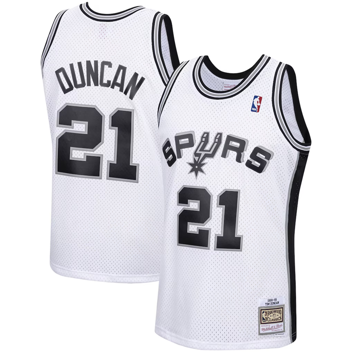 Tim Duncan #21 San Antonio Spurs Classics Edition Fan Support Team Jersey - White