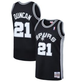 KODYSPORTS Premium Basketball Tim Duncan #21 San Antonio Spurs Icon Edition Fan Support Team Jersey - Black