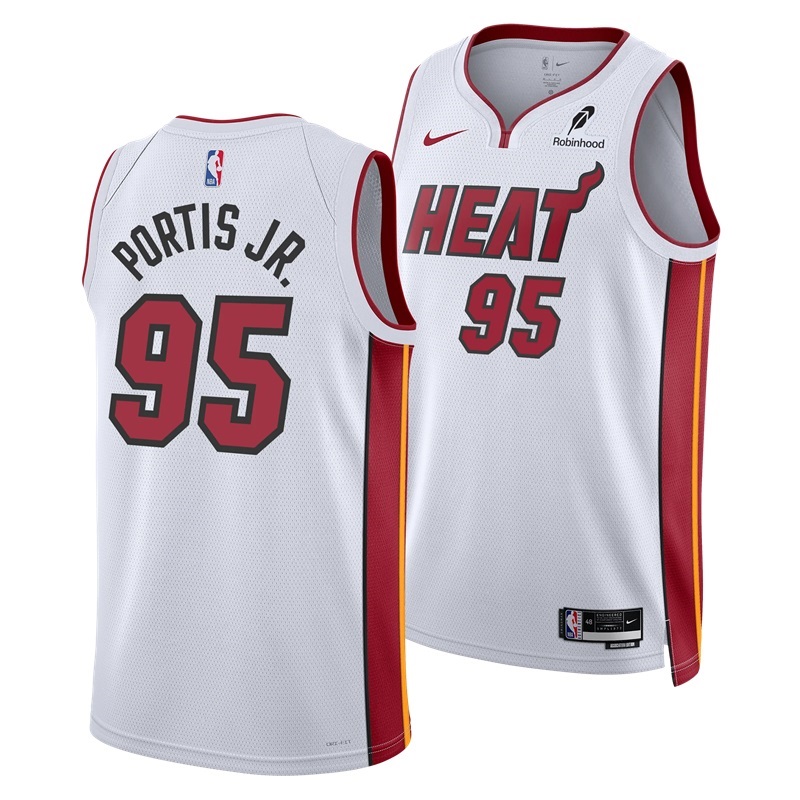 Basketball Bobby Portis #95 Miami Heat Association Edition Fan Support Team Jersey - White