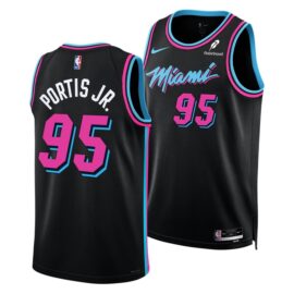 KODYSPORTS Premium Basketball Bobby Portis #95 Miami Heat VICE Nights Edition Fan Support Team Jersey - Black